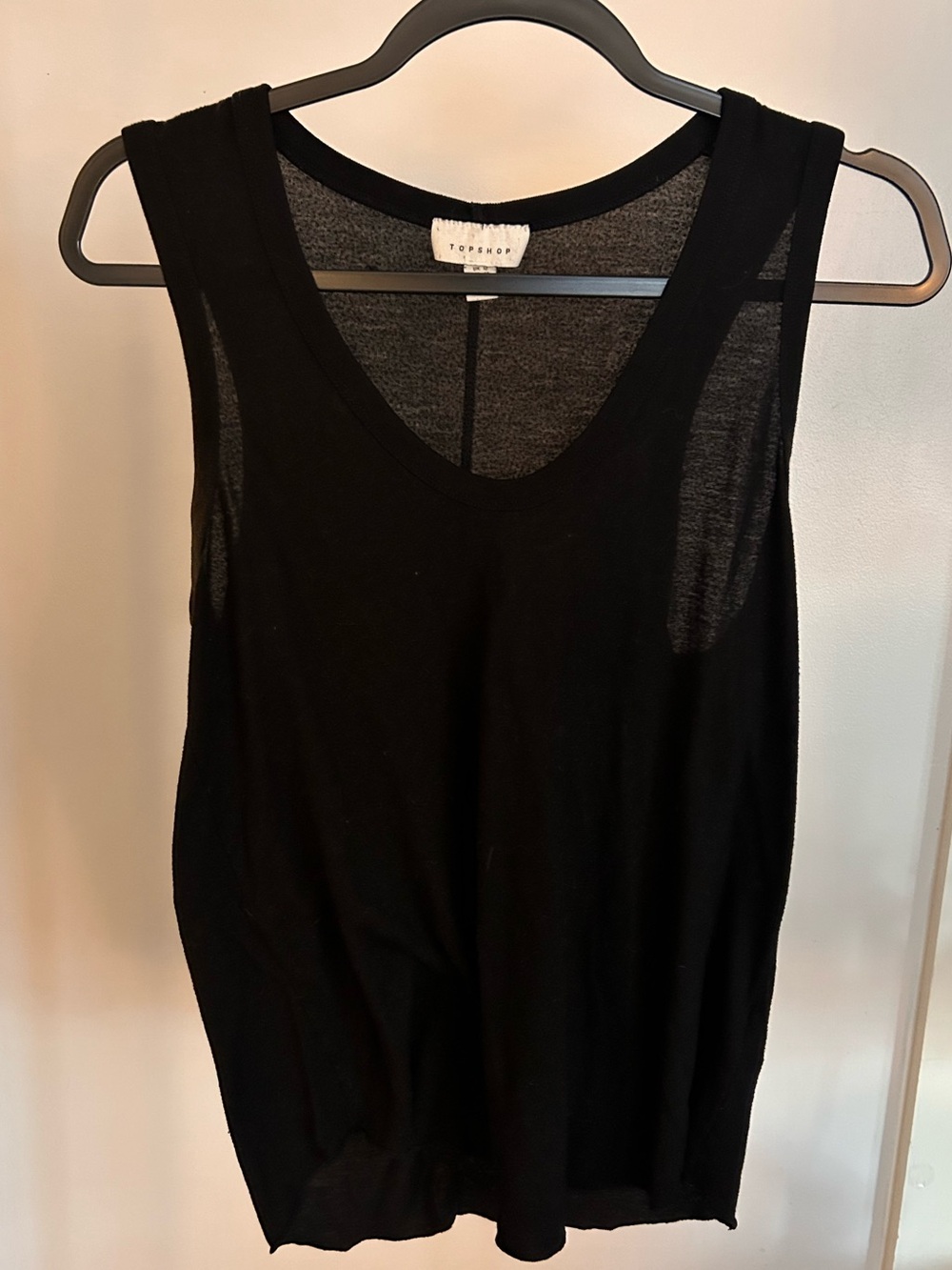 Topshop Black Sleeveless Scoop Tank